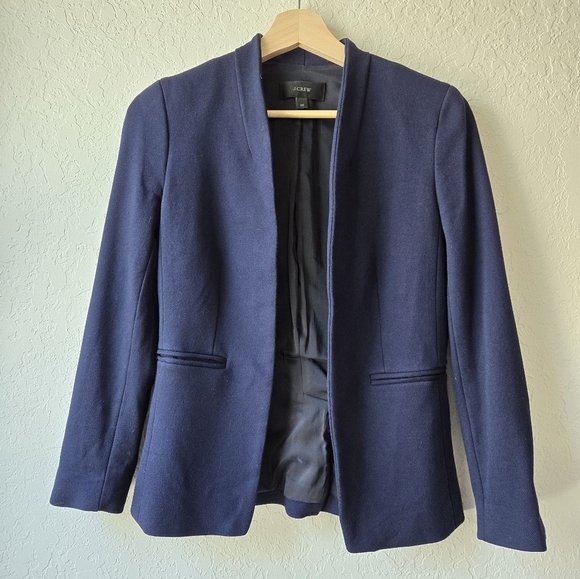 J. Crew Going Out Blazer Navy Blue Size 00 Collegiate - Picture 3 of 11